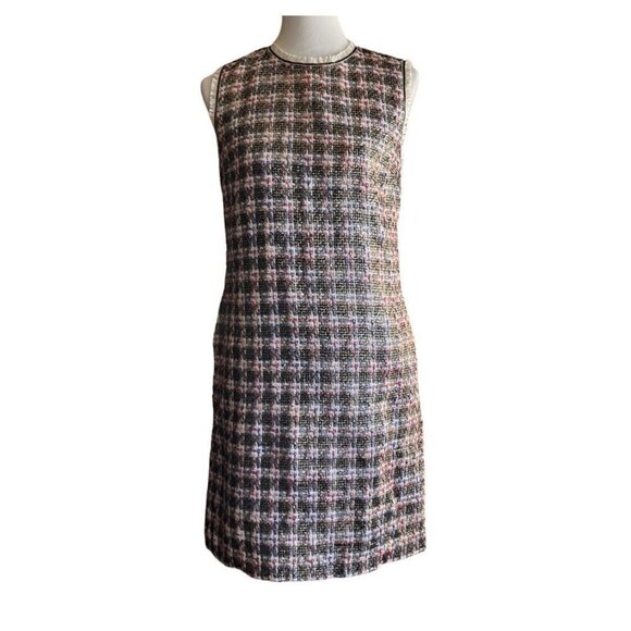Iren Klairie Womens Metallic Multi color Sleeveless Tweed Shift Dress Size 40 - Picture 2 of 11